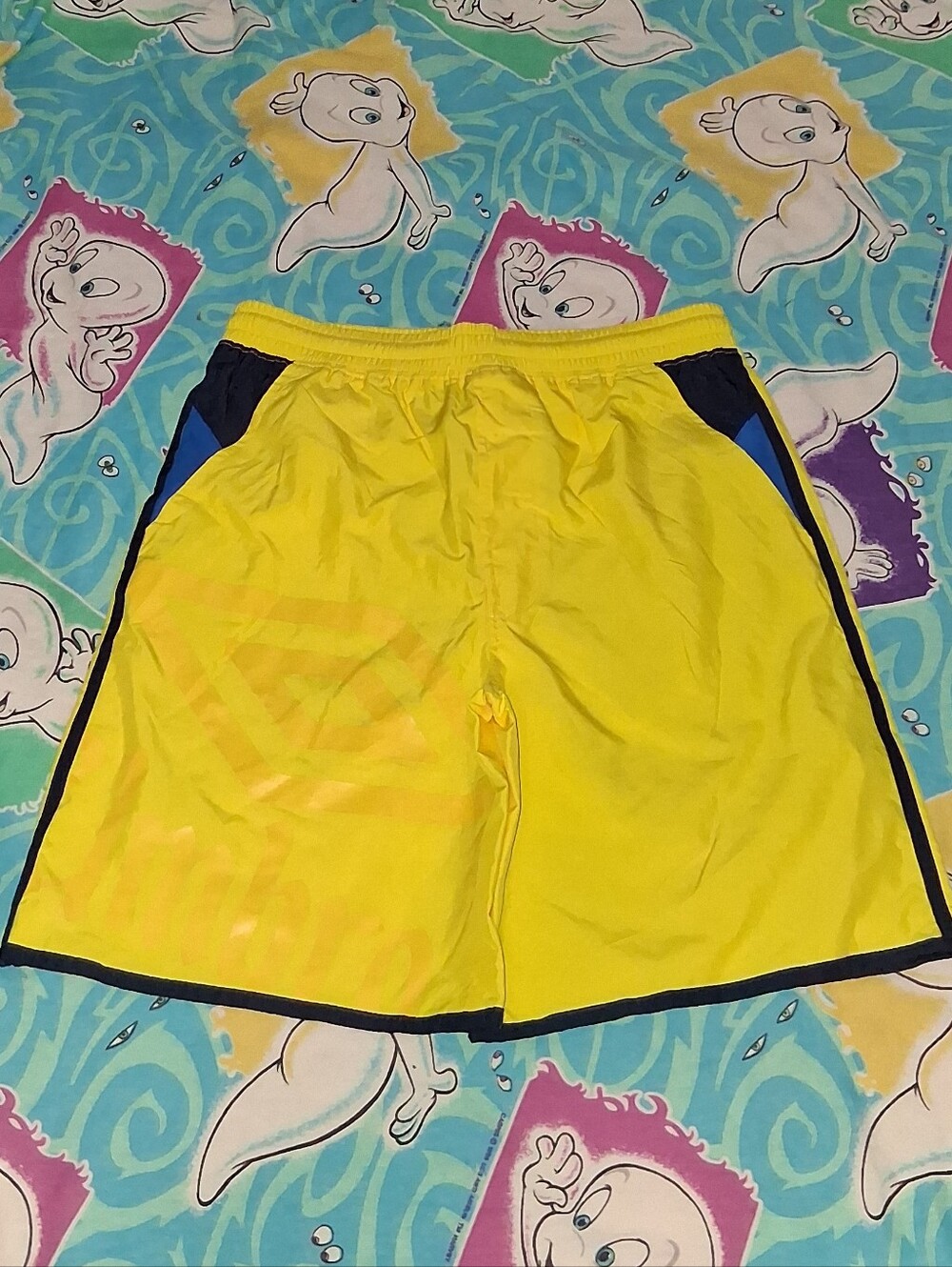 Umbro Yello & Blue Soccer Shorts Vintage Checker Checkers Ladies